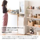 食器棚 ゴミ箱収納付き ダストボックス ラック ゴミ箱 宮武製作所 KC-F301 幅35 奥行40 高さ160 ラポール プッシュ式 キッチンラック スリム すきま収納 扉付き 木目調 寝室 リビング 北欧 おしゃれ ：