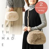 【EARTH MADE アースメイド】FUR BAMBOO ファー バンブーハンドル 2way ショルダー トートバッグ (E8187)正規品 レディース 秋 冬 ハンドバッグ ナチュラル 新作 シンプル おしゃれ コーディネート 人気 60代 50代 40代 30代