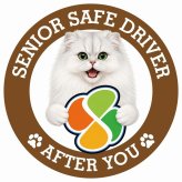 カーサイン 高齢者マーク SENIOR SAFE DRIVER チンチラ ステッカー シール 直径13cm 肉球 日本製 車