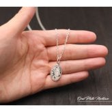 ハワイアンジュエリー ネックレス スクロール シルバー ネックレス 刻印 無料 誕生石入れ可 オーバル 楕円 プレート シンプル シルバー925 ギフトラッピング可能 メダル メンズ レディース プレゼント ハロウィン 【品番：CG-SP2917】
