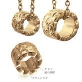 金属アレルギー対応 ペアペンダントトップ ハワイアンジュエリー 純チタン ゴールドカラー ペアペンダントトップ 誕生石 カットアウトチューブ Sサイズ チェーン別売り イオンプレーティング カップル プレゼント ハロウィン 【品番：TIP402S-RYP】