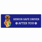 カーサイン 高齢者マーク SENIOR SAFE DRIVER 土佐犬 ステッカー シール 長方形 15x5cm 肉球 日本製 車