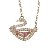 スワロフスキー swarovski ネックレス Swan 5469989 スワン ペンダント アクセサリー レディース ローズゴールド+ピンク 海外正規品