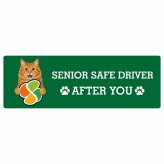 カーサイン 高齢者マーク SENIOR SAFE DRIVER アメリカンボブテイル ステッカー シール 長方形 20x6.7cm 肉球 日本製 車