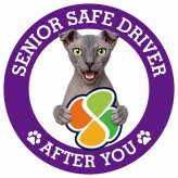 カーサイン 高齢者マーク SENIOR SAFE DRIVER ユークレニアンレフコイ ステッカー シール 直径13cm 肉球 日本製 車