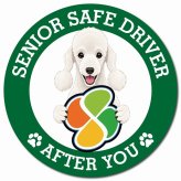 カーサイン 高齢者マーク SENIOR SAFE DRIVER ベドリントンテリア マグネット 強力 直径13cm 肉球 日本製 車 ステッカー