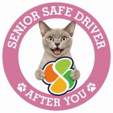カーサイン 高齢者マーク SENIOR SAFE DRIVER ヨーロピアンバーミーズ ステッカー シール 直径13cm 肉球 日本製 車