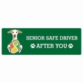 カーサイン 高齢者マーク SENIOR SAFE DRIVER イタリアングレーハウンド ステッカー シール 長方形 15x5cm 肉球 日本製 車