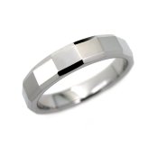 【レーザー刻印対応】金属アレルギーに優しい タングステン ワイド 4mm または 6mm ステップカット リング 1本 名入れ レディース メンズ 結婚指輪 ペアリング マリッジリング ギフト 誕生日 プレゼントに（1751006-7）