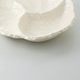 白地うず潮　三ツ切オードブル 陶器 万古焼 やきものの里から、暮らしを贈ります。　ギフト 食器 セット テーブルウェア