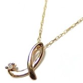 イニシャル ネックレス K18 ダイヤモンド 0.01ct ゴールド ペンダント レディース 18金 ダイヤ 一粒 華奢 シンプル アクセサリー アルファベット ギフト プレゼント