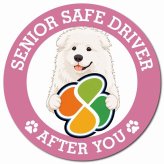 カーサイン 高齢者マーク SENIOR SAFE DRIVER マレンマシープドッグ マグネット 強力 直径13cm 肉球 日本製 車 ステッカー