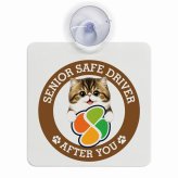 カーサイン 高齢者マーク SENIOR SAFE DRIVER ミヌエット 車内用 吸盤タイプ 収れん火災防止タイプ 肉球 日本製 車 ステッカー