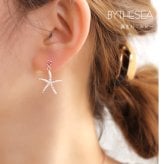 ハワイアンジュエリー ピアス スターフィッシュ ヒトデ ピアス 誕生石選べる シルバー925 ピンクコーティング キャッチ シンプル 20G ゲージ BY THE SEA バイザシー メンズ レディース 誕生日 プレゼント ハロウィン 【品番：SE209】