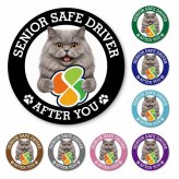 カーサイン 高齢者マーク SENIOR SAFE DRIVER ブリティッシュロングヘア マグネット 強力 直径13cm 肉球 日本製 車 ステッカー