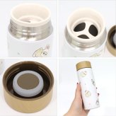 もふさんど モフサンド mofusand ステンレスボトル 300ml 定形外 送料無料 53-2114 53-2115 水筒 うさにゃん しろくまとペンギン ボトル 保温 保冷 木目蓋 真空二重構造 コンパクト かわいい 通勤 通学 うさにゃん