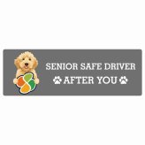 カーサイン 高齢者マーク SENIOR SAFE DRIVER オーストラリアンラブラドゥードル ステッカー シール 長方形 15x5cm 肉球 日本製 車