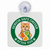 カーサイン 高齢者マーク SENIOR SAFE DRIVER 茶トラ 車内用 吸盤タイプ 収れん火災防止タイプ 肉球 日本製 車 ステッカー