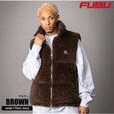 FUBU フブ 中綿ベスト メンズ フェイクファー パファー ダブルジップ エコダウン アウター ストリート あったか 防寒 保温 ヒップホップ ダンス オーバーサイズ ビッグシルエット 秋冬 M L XL XXL 大きいサイズ レディース fam-62306 2026FW karlas