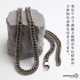 チタン 幅6mm ダブル喜平ネックレス シルバー メンズ チェーン ボリューム 存在感 地金カラー 首元 アクセサリー シンプル カジュアル ストリート 大人 男性 定番 おしゃれ 無地シャツ コーディネート 金属アレルギー対応