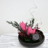 【最後の1点】【華蓮（かれん）】和の雰囲気　花蓮の蕾　蓮の実　和の心と華やかさを融合した作品　お祝い ギフト 玄関　【送料無料】