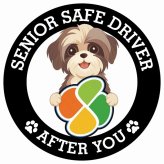 カーサイン 高齢者マーク SENIOR SAFE DRIVER シーズー ステッカー シール 直径13cm 肉球 日本製 車
