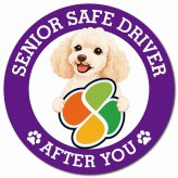 カーサイン 高齢者マーク SENIOR SAFE DRIVER ミディアムプードル マグネット 強力 直径13cm 肉球 日本製 車 ステッカー