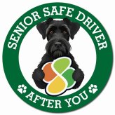 カーサイン 高齢者マーク SENIOR SAFE DRIVER ジャイアントシュナウザー マグネット 強力 直径13cm 肉球 日本製 車 ステッカー