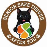 カーサイン 高齢者マーク SENIOR SAFE DRIVER 黒 マグネット 強力 直径13cm 肉球 日本製 車 ステッカー