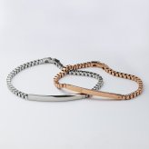 ペアブレスレット つけっぱなし 刻印 ステンレス 金属アレルギー ブランド 大人 ダイヤモンド シンプル IDプレート ボックスチェーン 金アレ サージカルステンレス 2本セット クリスマス 誕生日 記念日 プレゼント テラグラティア Terra-gratia PairBracelet【lstb015pair】
