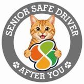 カーサイン 高齢者マーク SENIOR SAFE DRIVER 茶トラ ステッカー シール 直径13cm 肉球 日本製 車