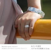 ハワイアンジュエリー バングル ハワイアンジュエリー ブレスレット 幅18mm 刻印 無料 サイズが選べる クローズバングル カットアウト スクロール シルバー925 太め 彼女 妻 女性 レディース 誕生日 プレゼント ハロウィン 【品番：B1040-18】