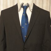 【富士桜工房】干支・寅・ミッドナイトブルー・富士桜工房・日本製シルクジャカードの和風ネクタイ
