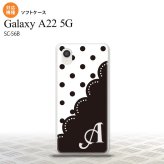 SC-56B Galaxy A22 スマホケース ソフトケース ドット レース A 黒 +アルファベット メンズ レディース nk-a22-tp344i