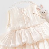 ベビードレス 女の子 0歳～18ヶ月 ワンピース ロンパース 一体型 セレモニードレス フォーマル バルーンシルエット ホイップクリーム 結婚式 お宮参り 誕生日 撮影衣装 バルーンスカート リボン かわいい 赤ちゃん 新生児 出産祝い