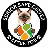 カーサイン 高齢者マーク SENIOR SAFE DRIVER シャム マグネット 強力 直径13cm 肉球 日本製 車 ステッカー