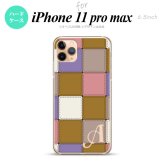 iPhone11ProMax iPhone11pro max スマホケース ハードケース パッチワーク ミックスC ベージュ +アルファベット メンズ レディース nk-i11pm-1673i
