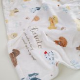 【お名前入りブランケット】わんちゃん柄 犬 いぬ ペット トイプードル ダルメシアン フレンチブルドッグ 名入れ ギフト 出産祝い ニューボーン 誕生日 出産準備 撮影アイテム ベビーブランケット