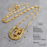 馬蹄クロスネックレス ハワイアンネックレス ペンダントネックレス ゴールドネックレス スクリューチェーン 細身 小ぶり キラキラ ラグジュアリー 高級感 ショート 男女兼用 レディース 女性