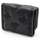ヴィヴィアンウエストウッド 三つ折り財布 ミニ財布 レディース メンズ 男女兼用 折り財布 Vivienne Westwood ヴィヴィアン マルチオーブ型押し ブラック VW4291 (51070057W-S002K-N201) 【2026年秋冬モデル】 【ラッピング無料 誕生日 お祝い プレゼント ギフト 贈り物】