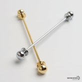 カラーピン カラーバー ピンホール メンズ 2色 ねじ式 スーツ オフィス 紳士 お洒落 シャツ ネクタイ メタリック シンプル ボール クラシカル 男性