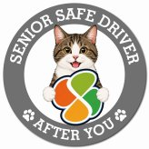 カーサイン 高齢者マーク SENIOR SAFE DRIVER キジ白 マグネット 強力 直径13cm 肉球 日本製 車 ステッカー