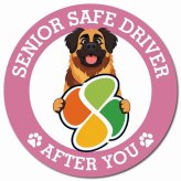 カーサイン 高齢者マーク SENIOR SAFE DRIVER レオンベルガー マグネット 強力 直径13cm 肉球 日本製 車 ステッカー