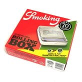 手巻きたばこ用 ローリングボックス 70mm ペーパー対応 スモーキング 巻紙 8mm 6mm フィルター対応 シルバー Smoking ローリングマシン 喫煙具 タバコ メンズ
