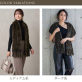 ロシアンセーブル ロングマフラー 編み込み ファーマフラー フリンジ付き 大判サイズ 秋 冬 全2色 母 女性 ギフト プレゼント 7F (01000766r)