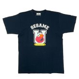 セサミストリート エルモ ユニセックスTシャツ(S) ネイビー アパレル