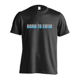 水泳 競泳 Tシャツ 半袖 メンズ レディース ジュニア 練習着 ドライ おもしろ tシャツ 速乾 スポーツ ウェア 名入れ 女子 男子 チーム おしゃれ 文字入れ無料 「BORN TO SWIM」 アートワークスコウベ 【送料無料】