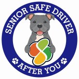 カーサイン 高齢者マーク SENIOR SAFE DRIVER スタッフォードシャーブルテリア ステッカー シール 直径13cm 肉球 日本製 車