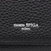 モンテスピガ　monte SPIGA　三つ折り財布　コンパクト財布　MOSMSP501BK　ブラック　黒　シュリンクレザー　牛革　トライフォード ウォレット