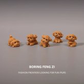 トイプードル 置物 5個セット ミニチュア オブジェ かわいい 犬 いぬ フィギュア 卓上 飾り 車内アクセサリー デスク インテリア 癒し 雑貨 玄関 リビング プレゼント